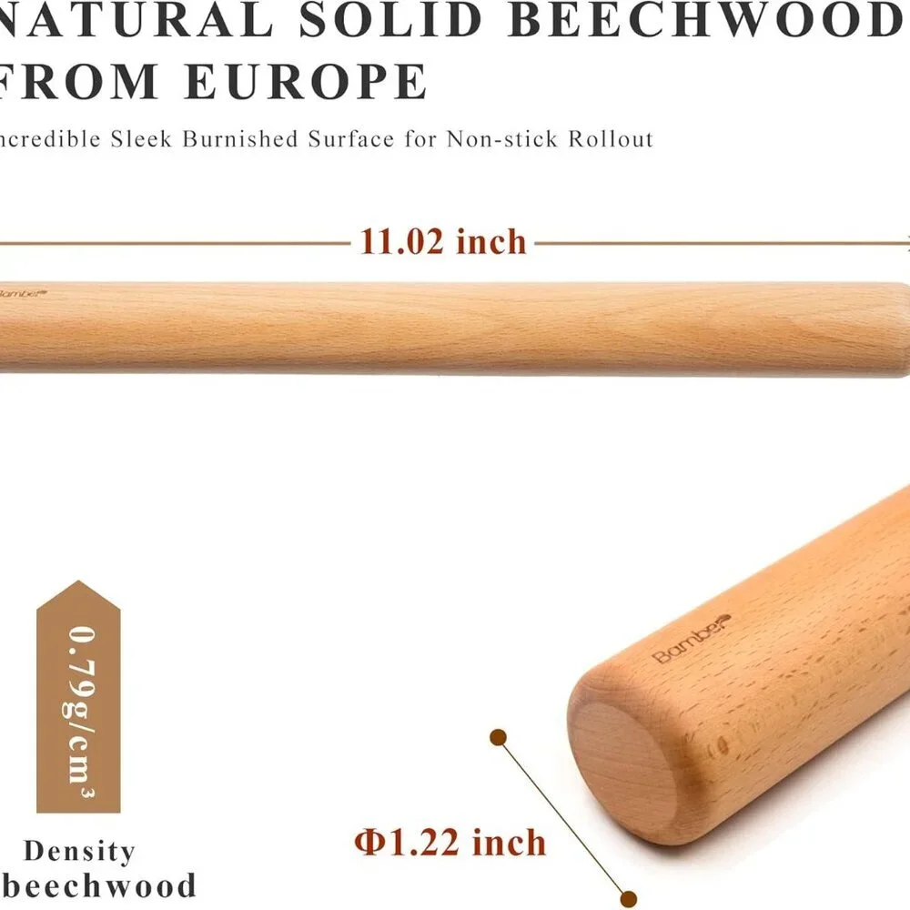 Mini Wood Rolling Pin for Baking Small Wooden Rolling Dowel Stick Dough Roller f